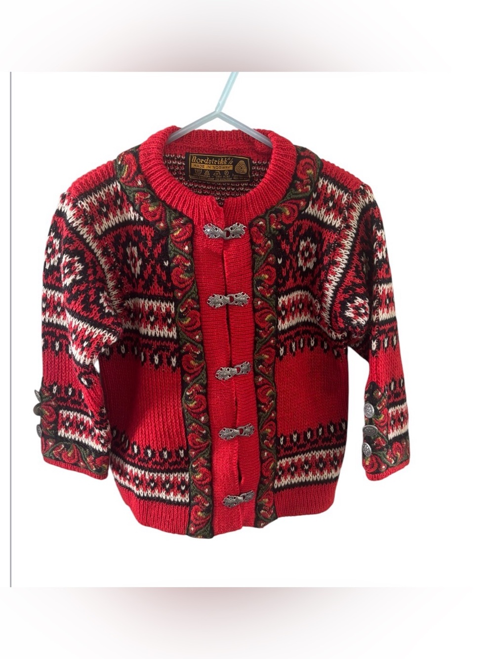 Nordstrikk Nordic 100% Wool Kids Cardigan with Decorative Clasps